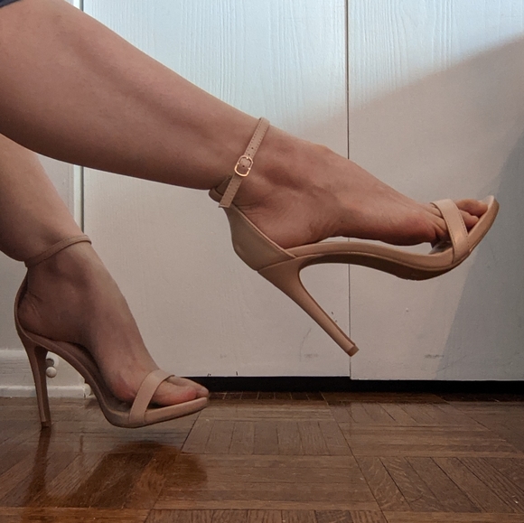 Lulu's Nude Vegan Leather Heels - Picture 8 of 15